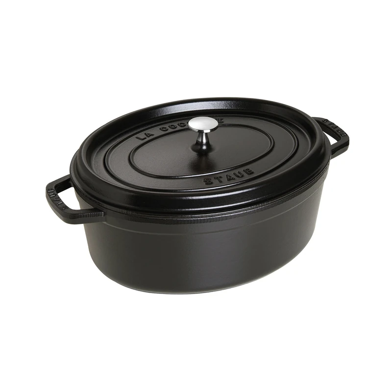 STAUB 7-Quart Oval Casserole Black by STAUB