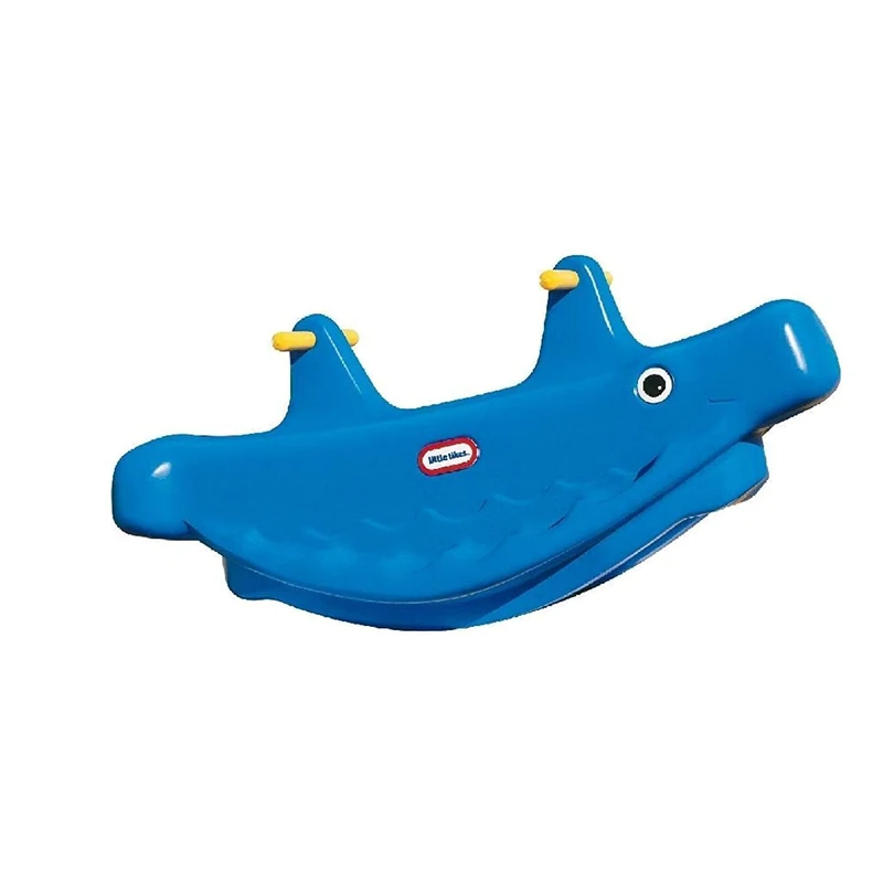 Little Tikes Whale Teeter Totter - Active Play for Children - Easy grip handles & Stable Saddle for Safety - Seats Up to 3 Children - Durable Build - Blue