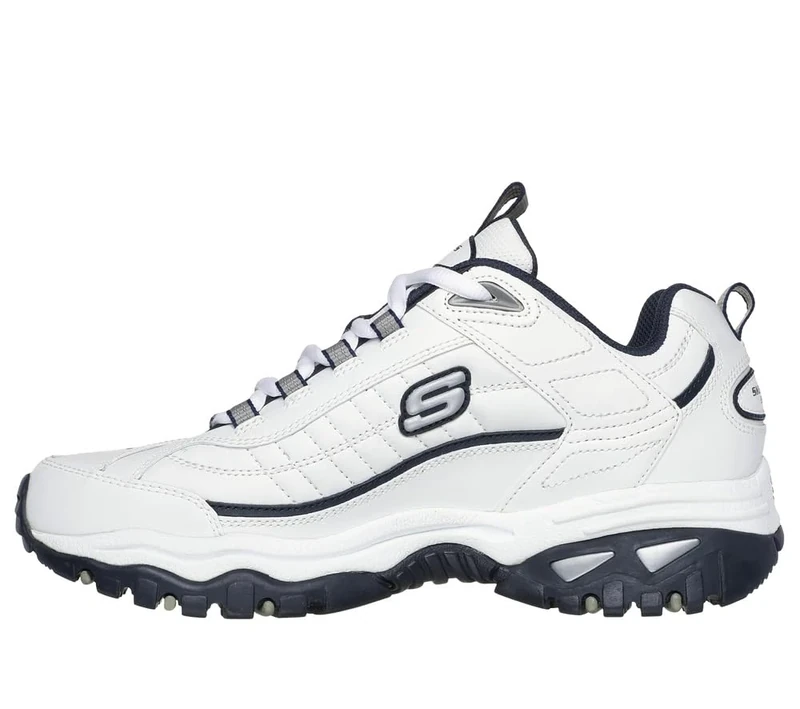 Skechers Men's Energy Afterburn Shoes Lace-Up Sneaker, White Navy 01, 9 UK