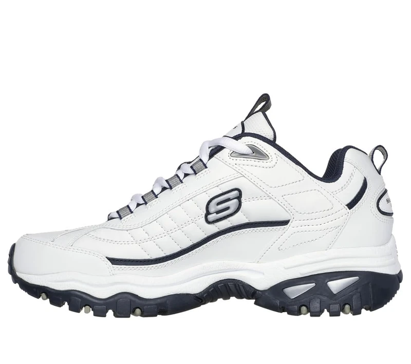 Skechers Men's Energy Afterburn Lace-Up Sneaker, White/Navy, 13 UK