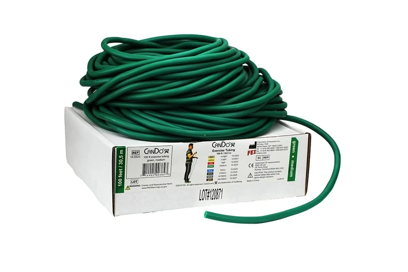 CanDo Power Tube - Fitness Tube, CanDo Resistance Trainer for Functional Training - 30.5 m - green (medium) - alternative to dumbbells