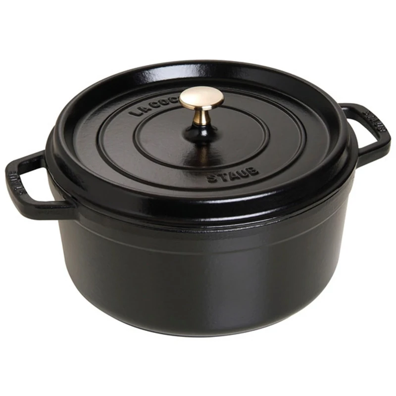 STAUB Cast Iron Round Cocotte, 5.5-quart, Black Matte