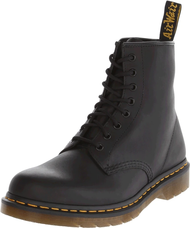 Dr. Martens Women's 8 Eye Combat Boot, Black Greasy, 10 UK