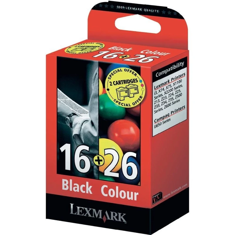Lexmark Combo Pack 16 + 26 - Print cartridge - 1 x black, colour (cyan, magenta, yellow) - promo