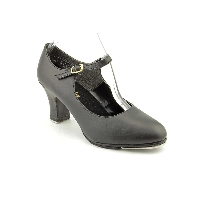 Capezio Manhattan Xtreme Black Tap Shoes with Larger Strike Zone, Professional, Leather Tap Dance Shoes for Women and Men with Tele Tone and Duo Tone Taps, 657, Black, Adult Size 6