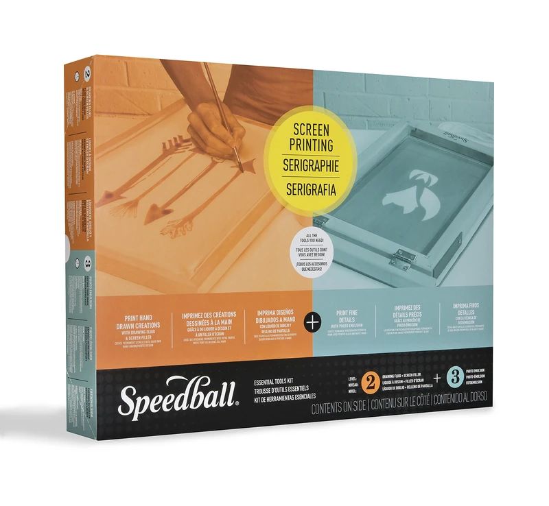 Speedball Screen Printing Essentials Tools Kit, Craft Kit, Home Art, School, DIY Screenprinting Supplies, Art, Vinyl Stencils Stamp Making, T Shirt Fabric Craft, Fashion, Home Decor Arts Craft