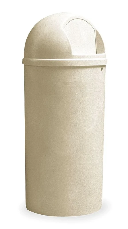 Rubbermaid Commercial Products Marshal Classic Waste Bin Container with Retainer Bands 94.6 Litre Beige FG817088BEIG