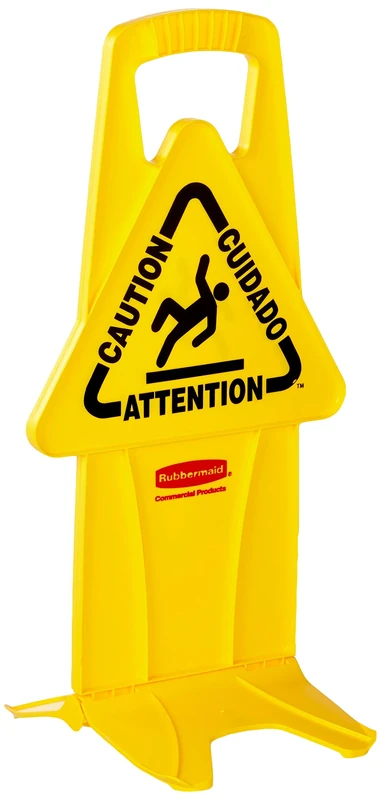 Rubbermaid Commercial Products FG9S0900YEL, 'Caution' Stable Safety Sign - Yellow