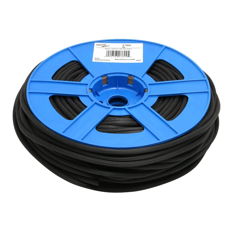 Make-2-Fit P 7604 0.25 in. x 250 ft. Roll Black Spline (1 Roll)