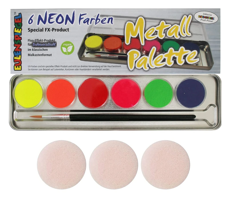 Eulenspiegel 423004 Neon UV Color Palette - 6 x 5g Set