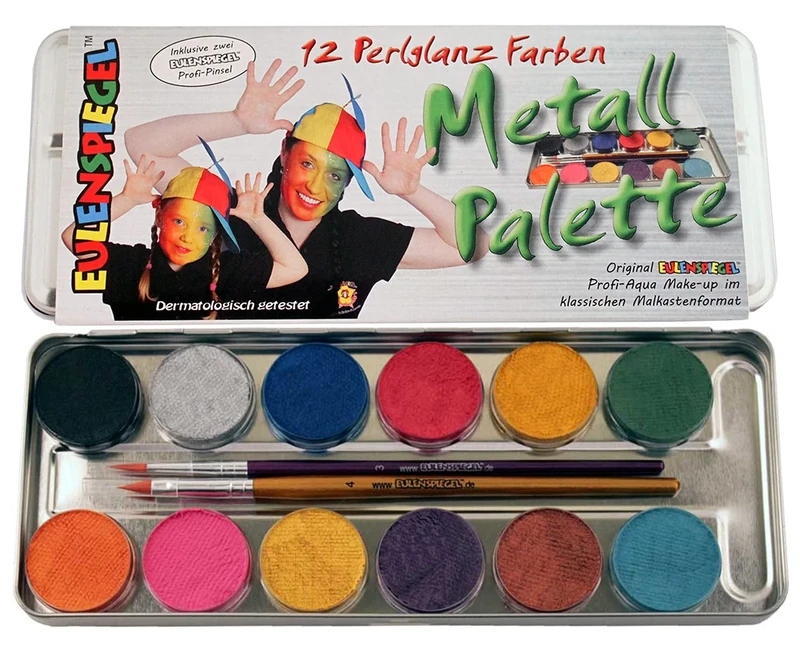 Creative Eulenspiegel Twelve Pearlised Colors Metal Palette - Image 1