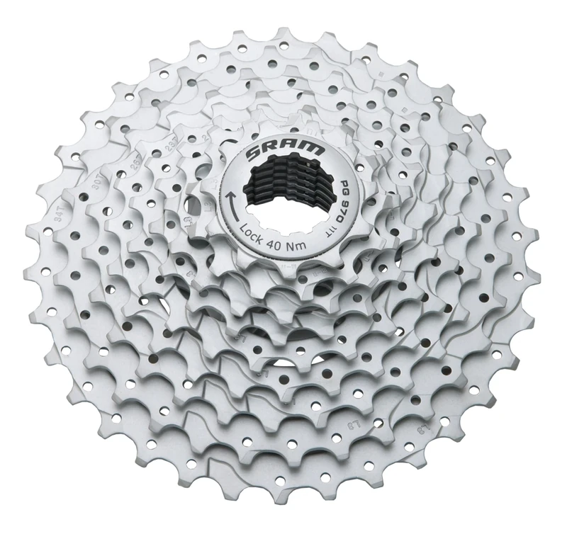 Sram Cassettes PG970 9 Speed Cassette, Metallic, 12-26T