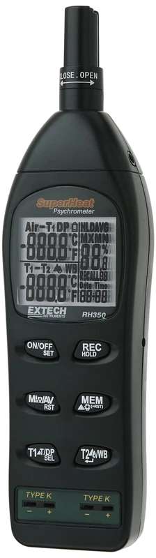 Extech RH350 Psychrometer with 2 Type K Remote Temperature Probes