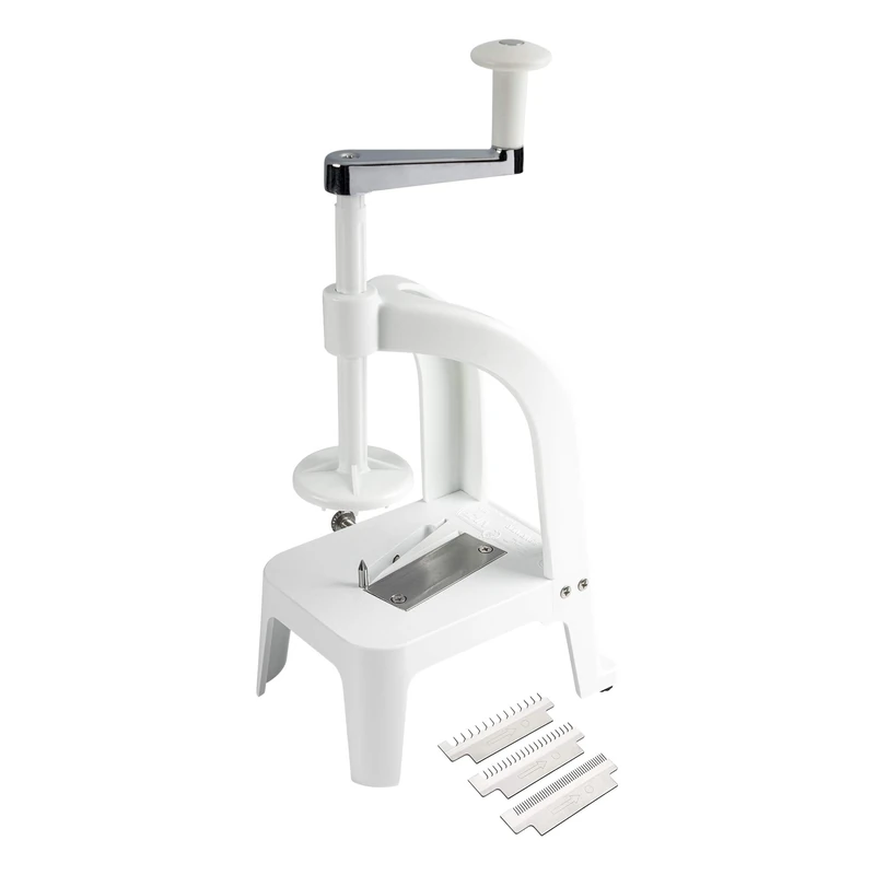 Benriner Professional Japanese Spiraliser with Three Interchangeable Stainless Steel Blades - Fruit & Vegetable Slicer & Peeler for Potatoes, Courgettes & Low Carb Food