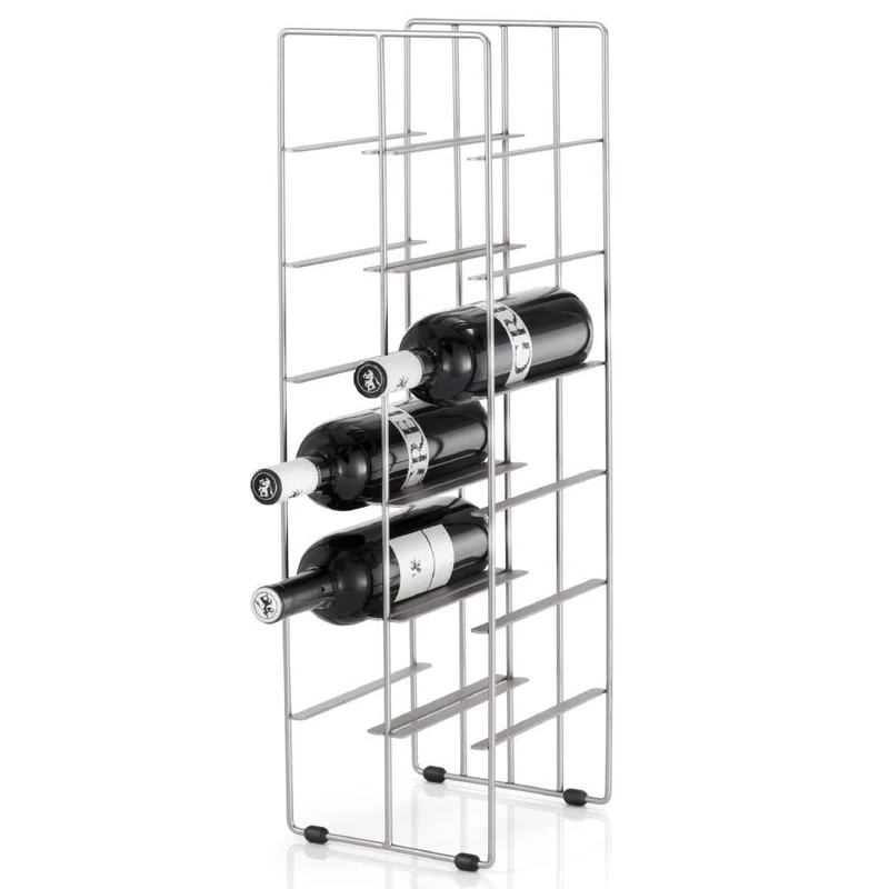 Blomus 68486 Pilare Wine Shelf for 12 Bottles, Silver, Matte Stainless Steel