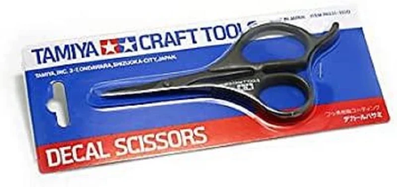 Tamiya 74031 Decal Scissors - Black, Precision Cutting for Stickers