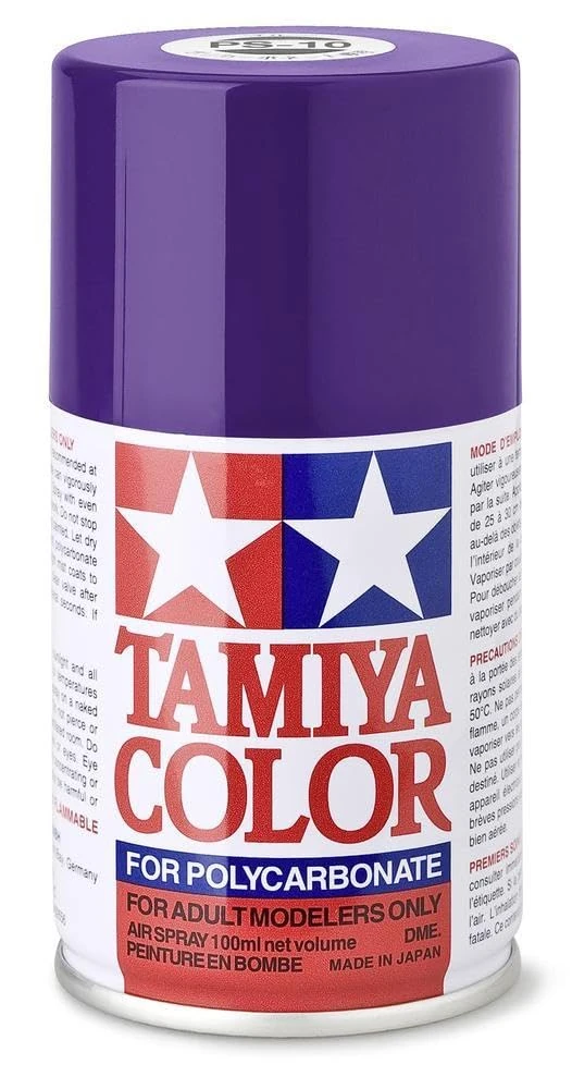 TAMIYA 86010 PS-10 Purple Polycarbonate Spray Paint for Plastic Model Making, Model Making and Craft Accessories, Spray Paint for Model Making