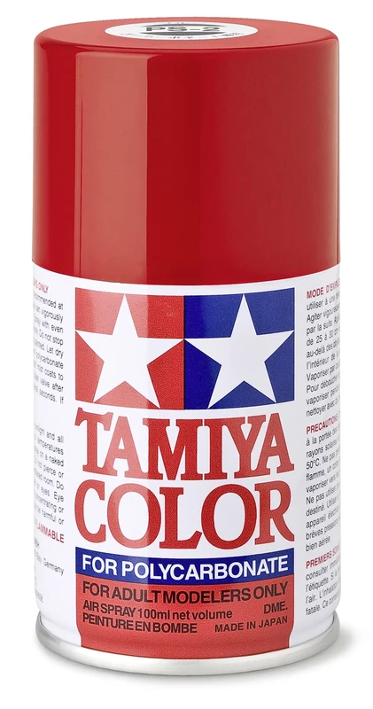 Tamiya PS-2 Polycarbonate Spray Paint 100ml Can Red For Clear PC RC Bodies