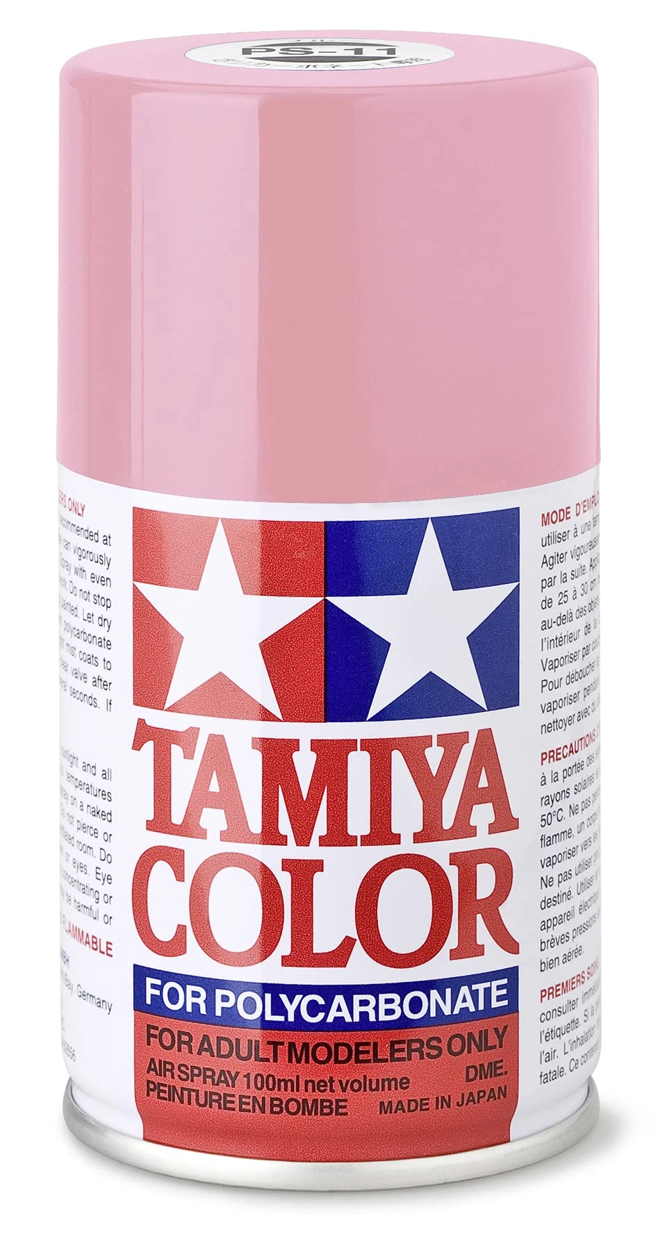 TAMIYA 86011 PS-11 Rose Red Polycarbonate 100 ml - Spray Paint for Plastic Model Making, Model Making and Craft Accessories, Spray Paints for Model Making