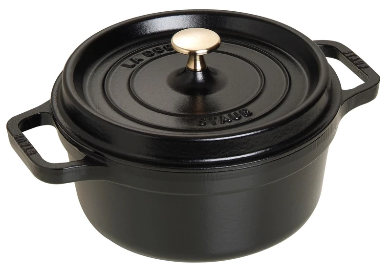 STAUB Cast Iron Roaster/Cocotte, Round, 22 cm, 2.6 L, Black