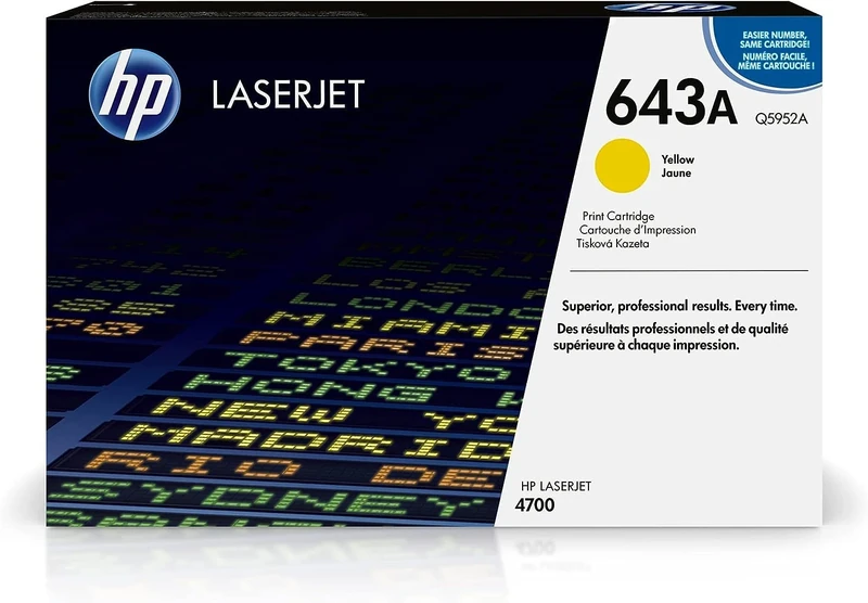 HP Q5952A 643A Original LaserJet Toner Cartridge, Yellow, Single Pack