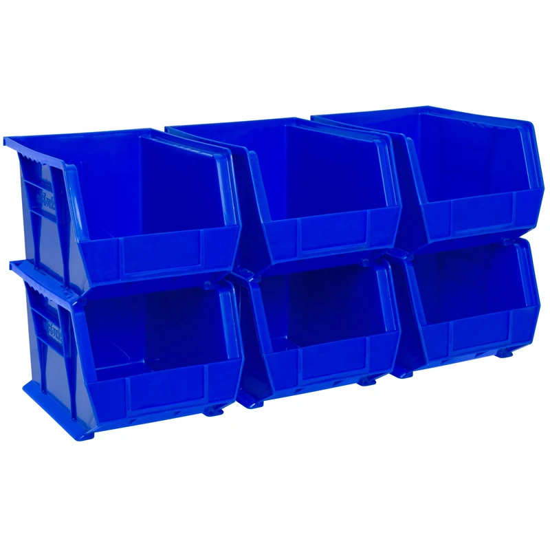Akro-Mils 30239 Plastic Storage Stacking Hanging Akro Bin, 11-Inch by 8-Inch by 7-Inch, Blue, Case of 6