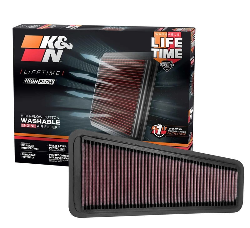 K&N Engine Air Filter: High Performance, Premium Washable, Replacement Filter: Compatible 2002-2015 Toyota Mid-size Truck and SUV V6 (4-Runner, Tacoma, Hilux, Land Cruiser, Prado, FJ Cruiser) 33-2281
