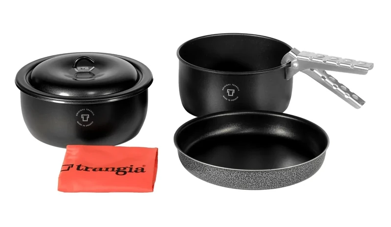 Trangia Tundra 3 Non-Stick Cook Set, Handle and Carry Bag for Gas Stoves