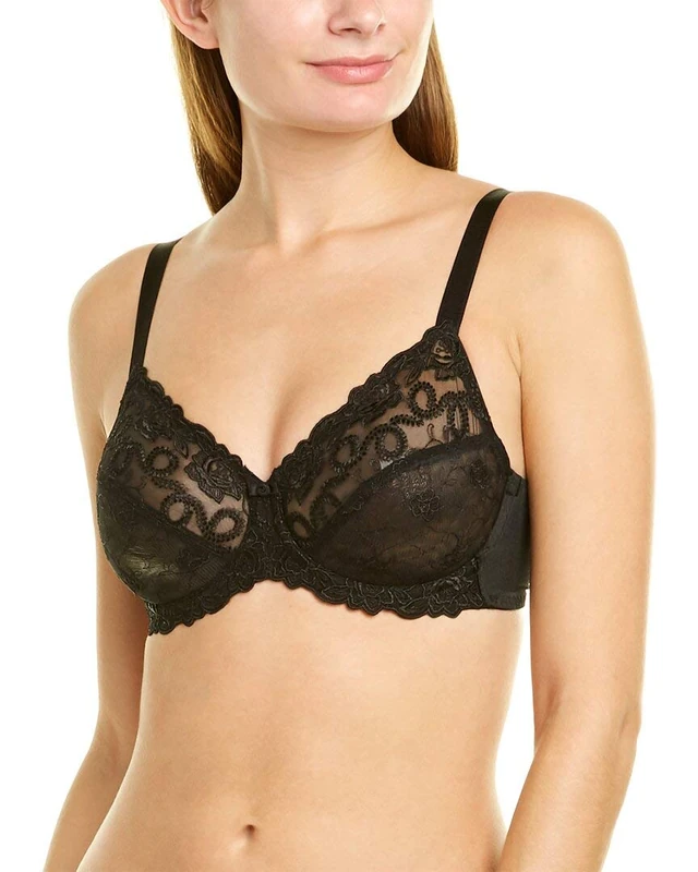 Wacoal Renaissance Rose Underwire Bra, 38DD, Black - Image 1