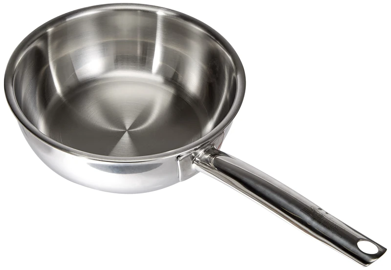 Spring Brigade Premium Sauté Pan, Stainless Steel, Diameter 18 cm, Height: 6.5 cm, Capacity: 1.5 L, Oven and Dishwasher Safe, with Pouring Rim and Inner Scale, Suitable for Induction Cookers