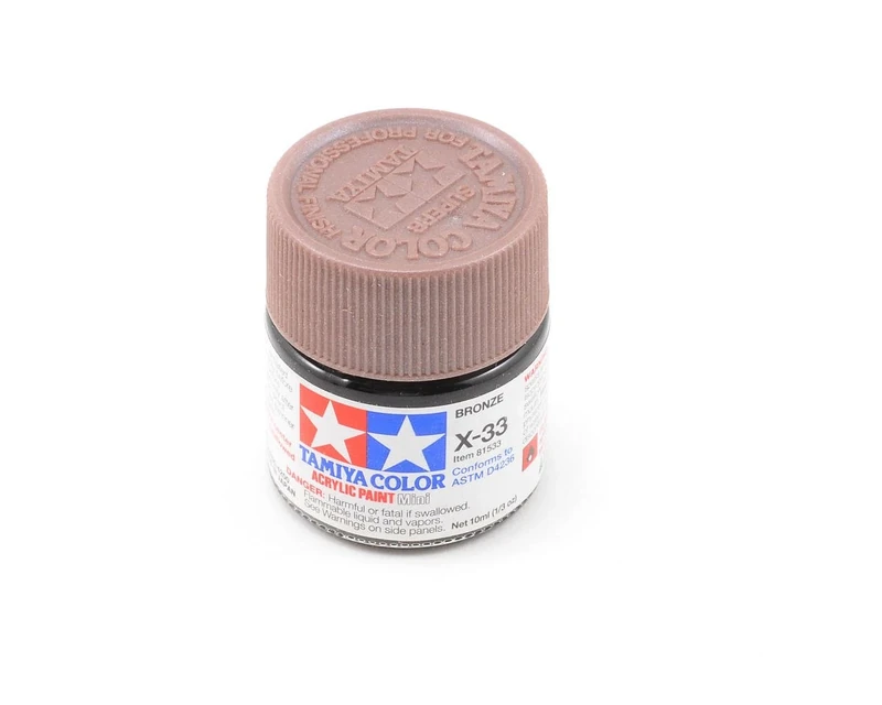 Tamiya X33 81533 Mini Acrylic Paint Bronze - 10ml x33 Bottles