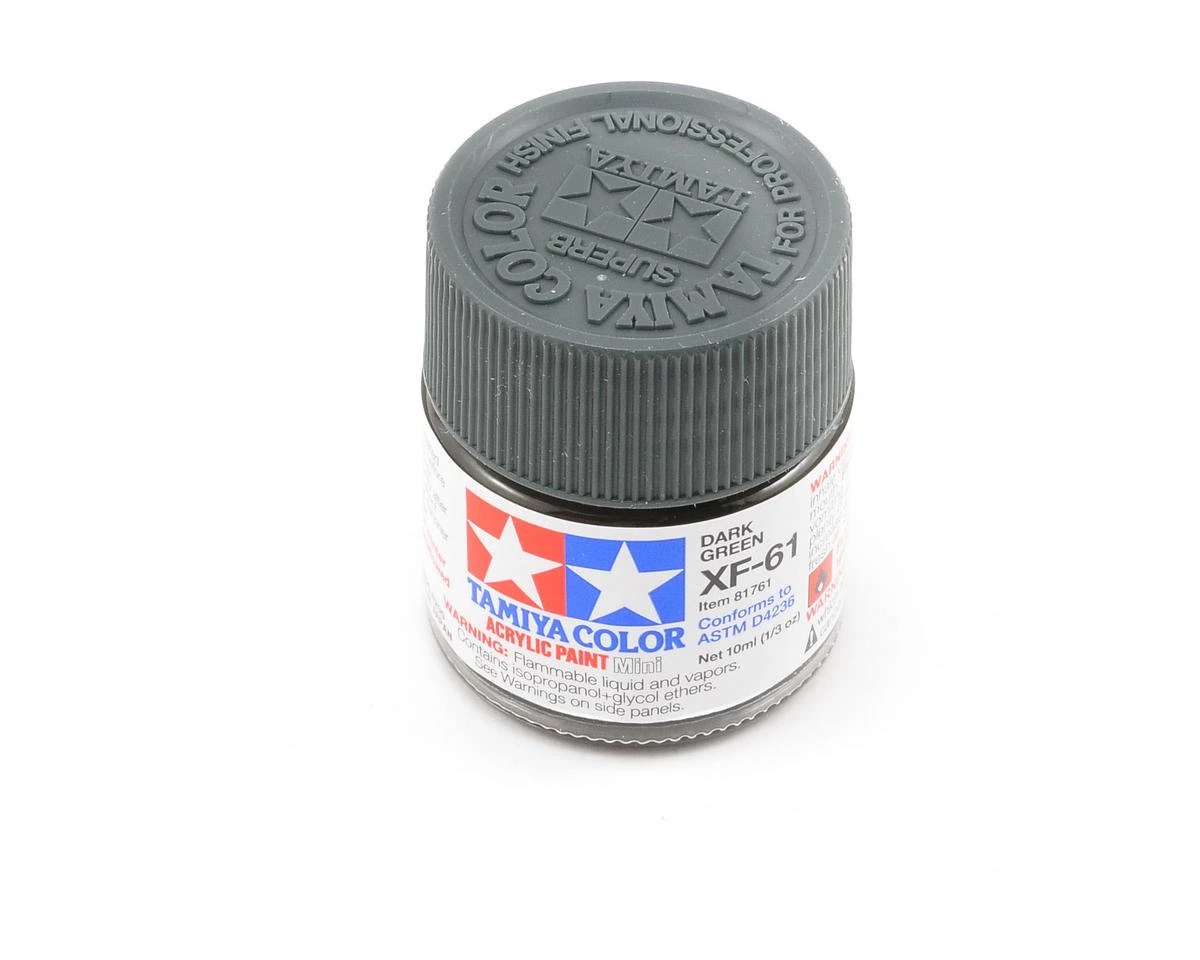 Tamiya, mini acrylic paint, matte, dark green, 10 ml, XF-61, 81761