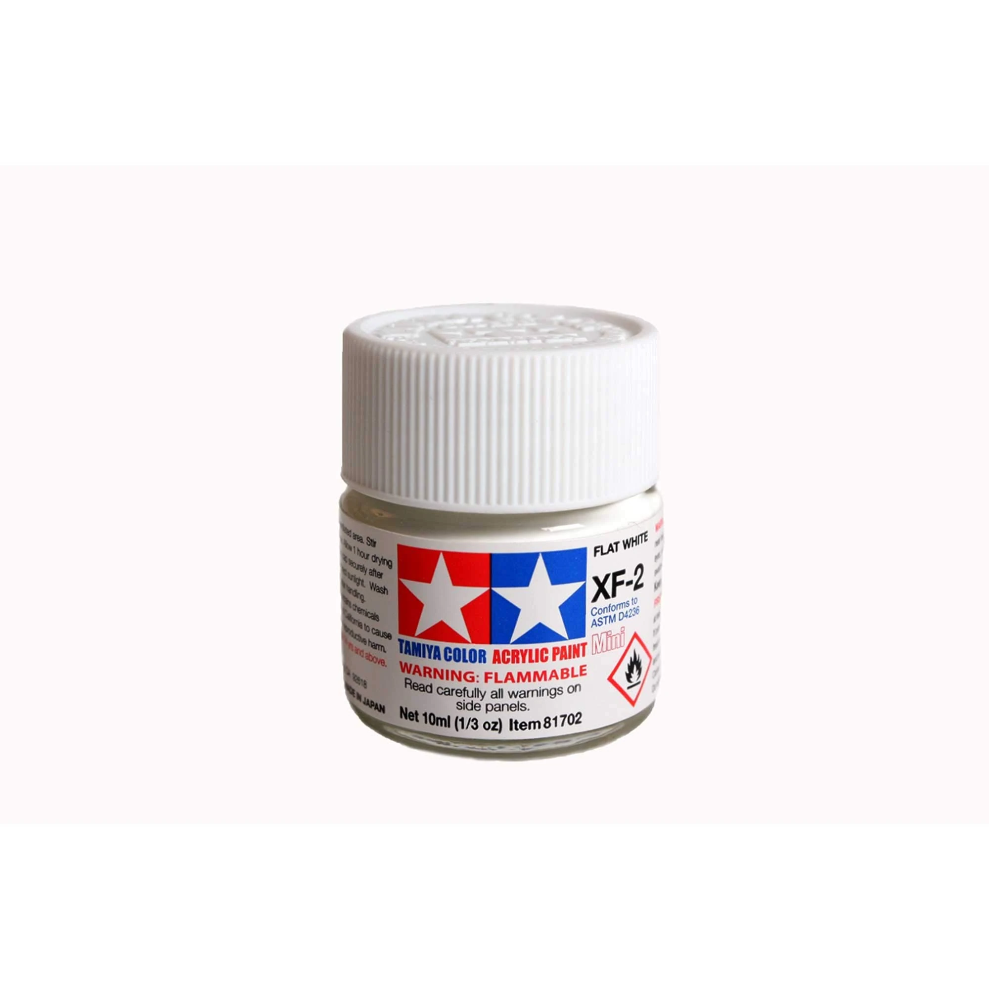 TAMIYA Acrylic Paint 10ml - XF-2 Flat White - Model Kit Paint Humbrol