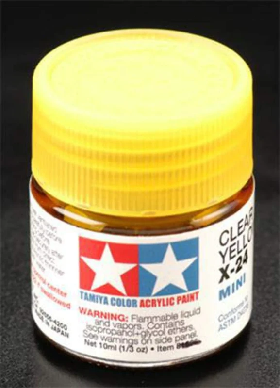 Tamiya Acrylic Mini X-24 Clear Yellow Paint - Gloss Finish