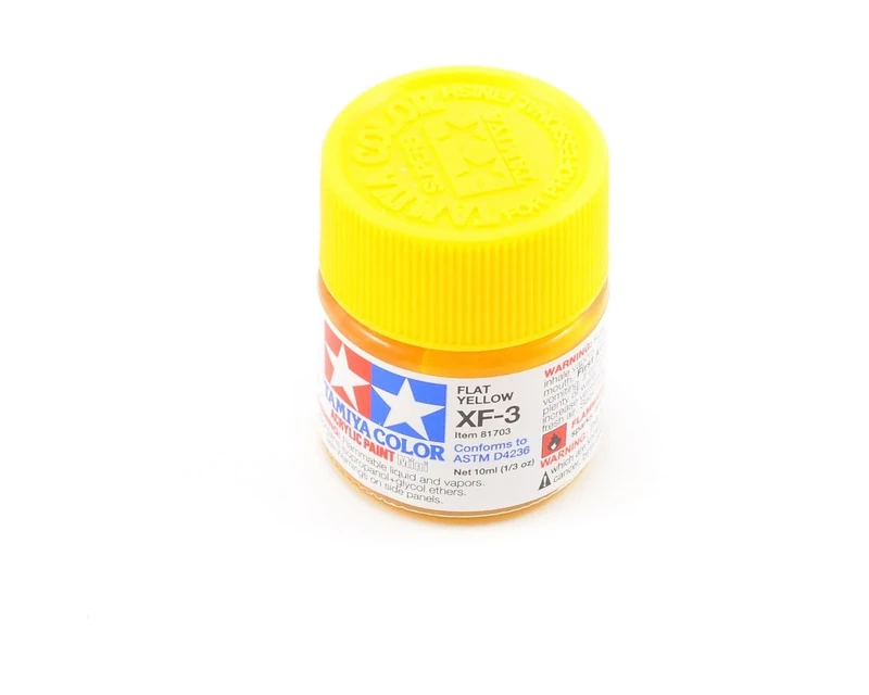 Tamiya 81703 Acrylic Paint Mini Matt Yellow 10ml - Flat XF3 Ink