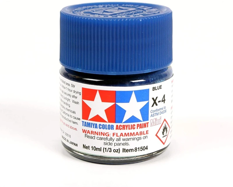 Tamiya 81504 Acrylic Paint Brightness Blue 10ml Bottle - X-4