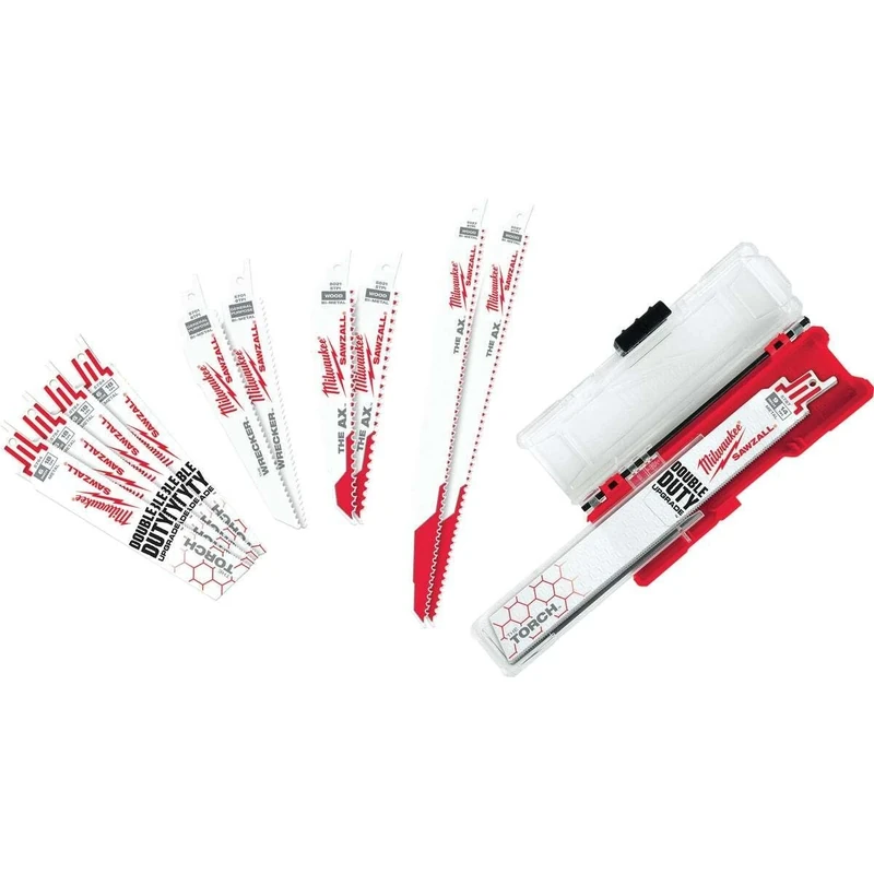 Milwaukee 49-22-1129 12-Piece Ultimate Demolition Sawzall Blade Set, White