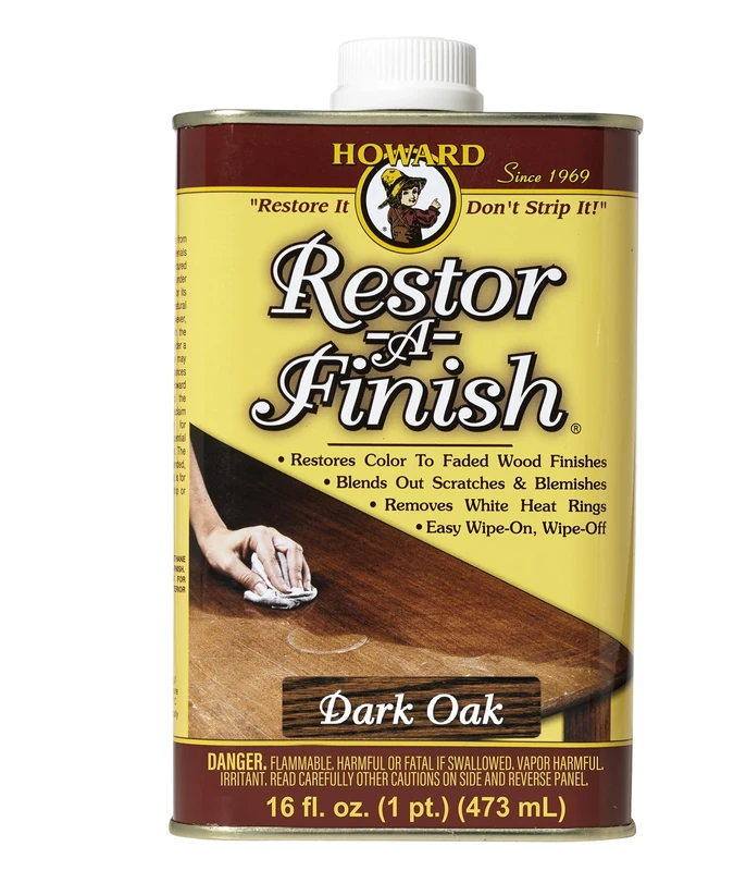 Howard Restor-A-Finish Dark Oak RF7016 Restore The Original Finish Remove Heat and Stain Marks on Wooden Furniture 473ml