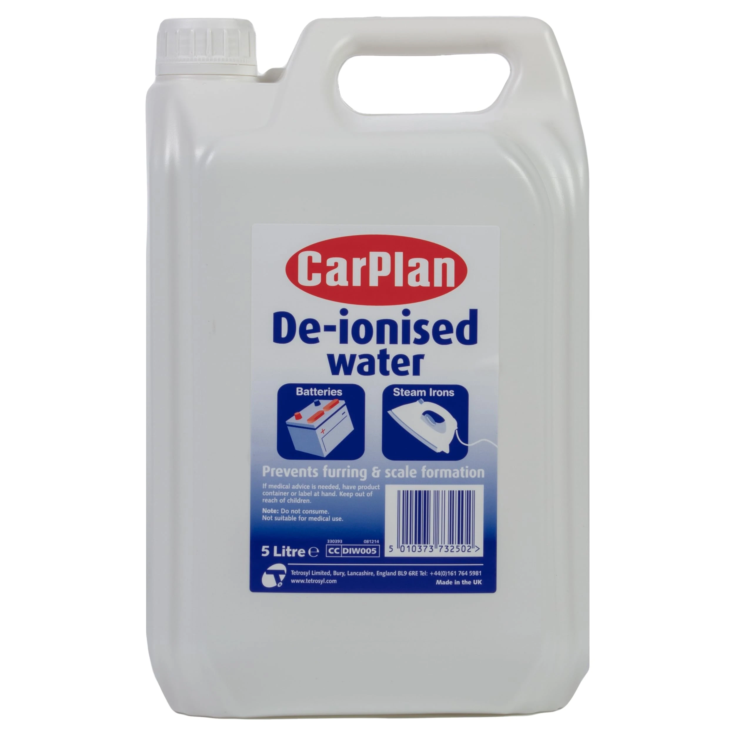 Carplan De-ionised Water, Batteries & Steam Irons, Energy Class A+++, 5 Litres