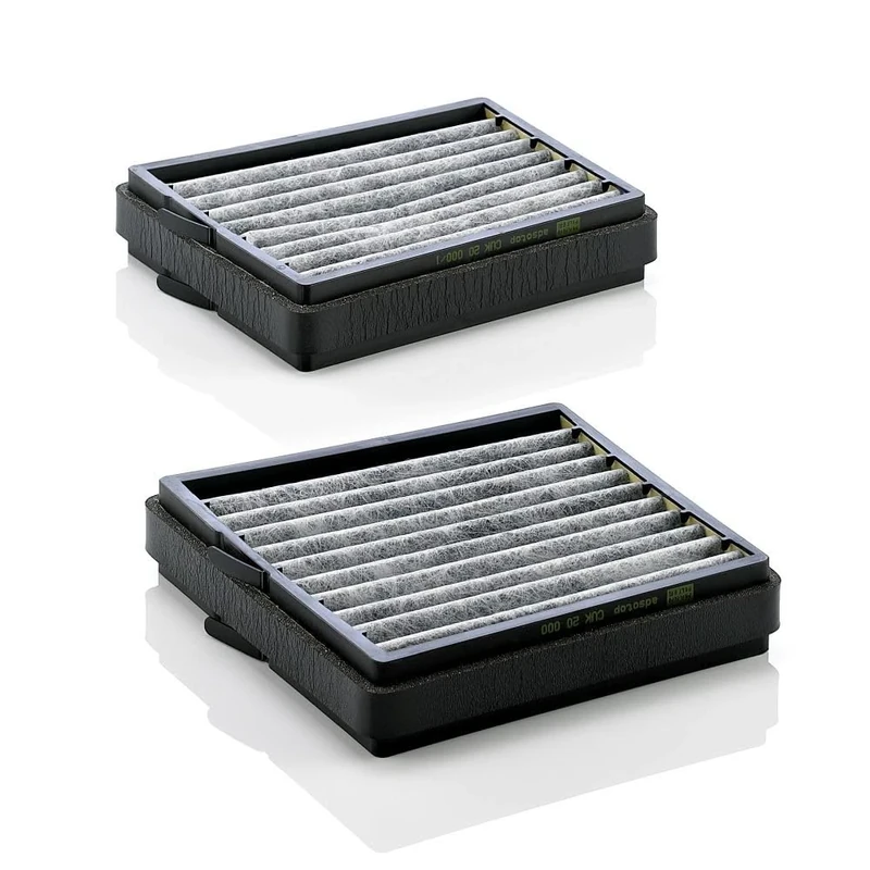 MANN-FILTER CUK 20 000-2 Cabin Air Filter - Pollen Filter with Activated Carbon - (set of 2) for Cars + Transporters