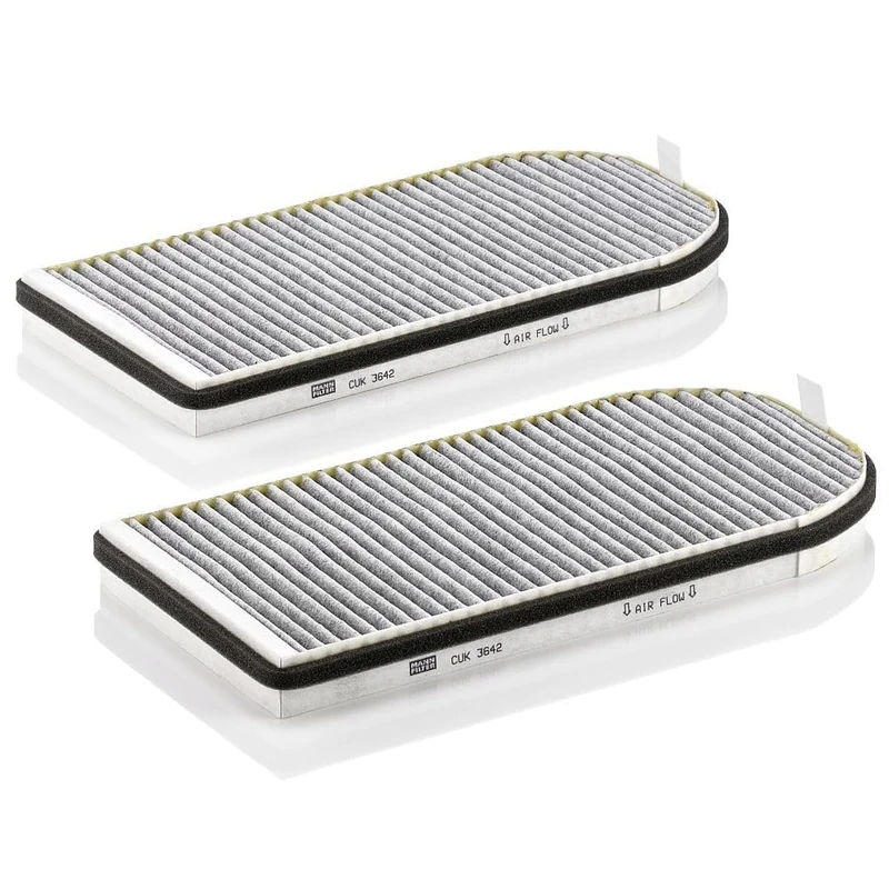 MANN-FILTER CUK 3642-2 Cabin Air Filter - Pollen Filter with Activated Carbon - (set of 2) for Cars + Transporters