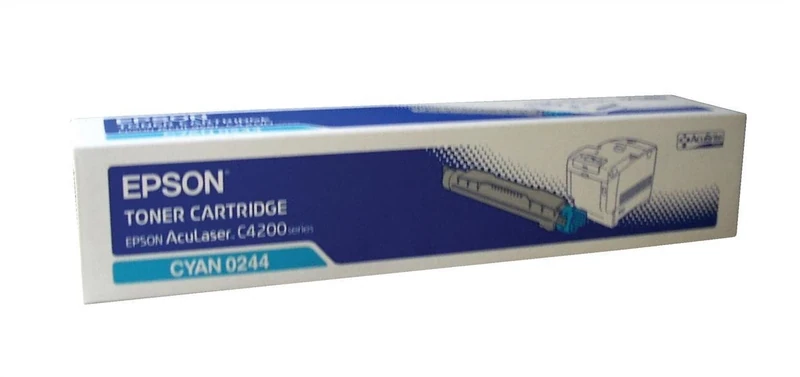 Epson AcuLaser laser toner cartridge cyan blue C13S050244 S050244 C4200 C4200DN C4200DTNPC5 C4200DNPC5