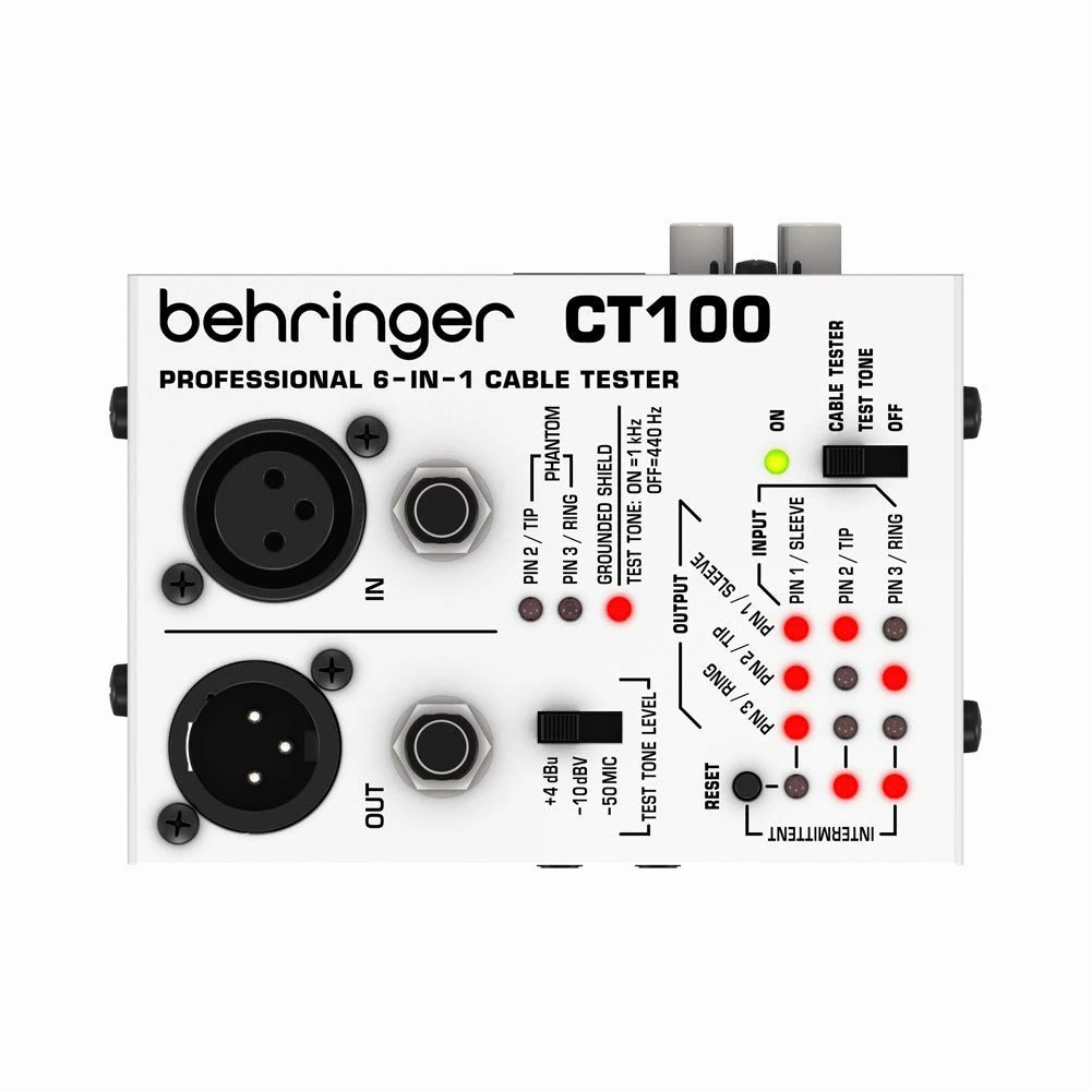 Behringer CABLE TESTER CT100 Professional 6-in-1 Cable Tester