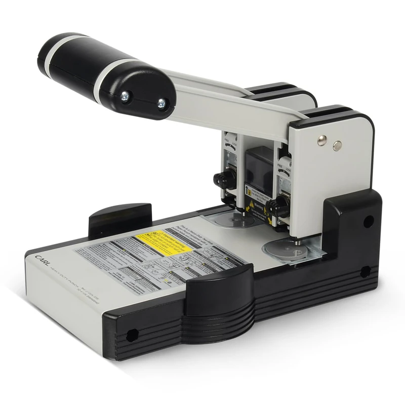 Carl, Heavy Duty 2 Hole, 100 Sheet Paper Punch, Blue, Grey