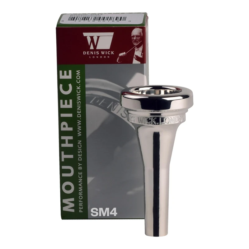 Denis Wick SM4 Euphonium Mouthpiece, Silver, B Flat, 7.38 mm Bore, 26.00 mm Cup Diameter, Steven Mead Model
