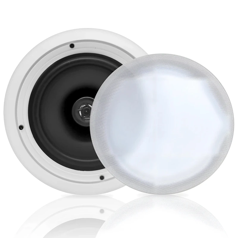 Pyle In Wall Speaker System, In Ceiling Dual Speakers 20cm, 2 Way 250W Slim Device, Flush Mount Design for Indoor and Outdoor Home Use