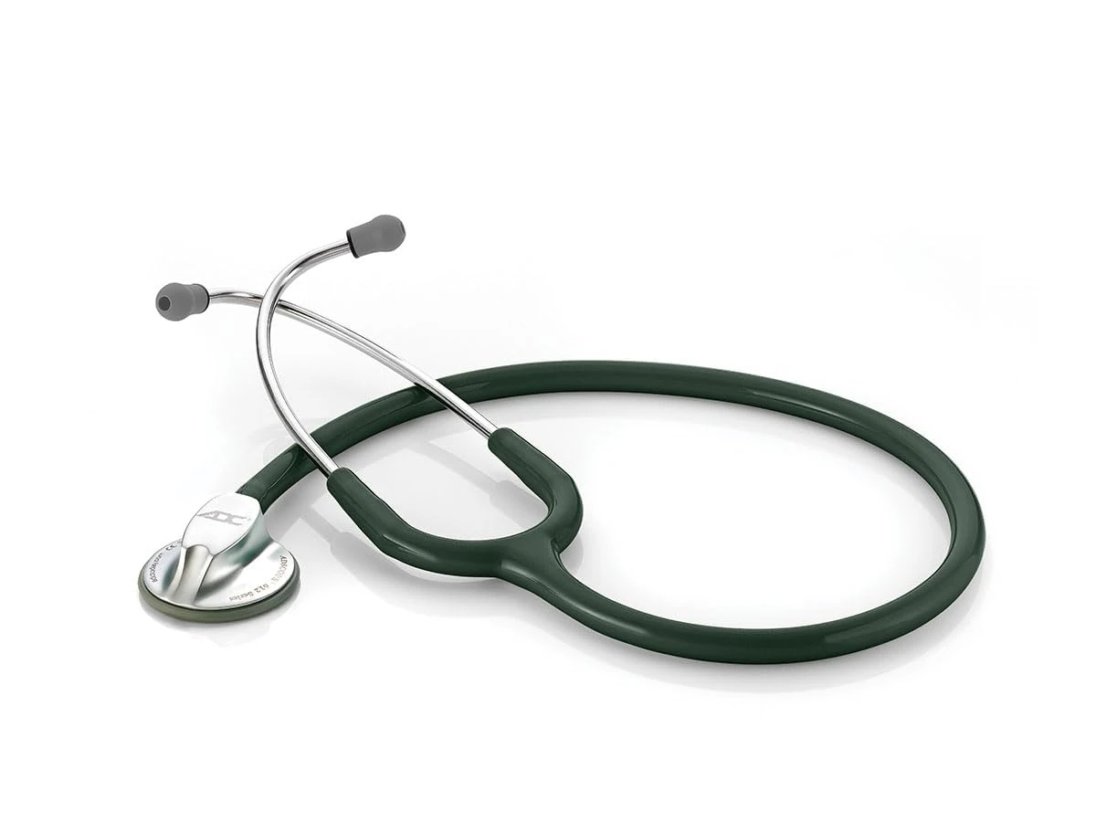 ADC Adscope 612 - Lightweight Platinum Clinician Stethoscope - Dark Green