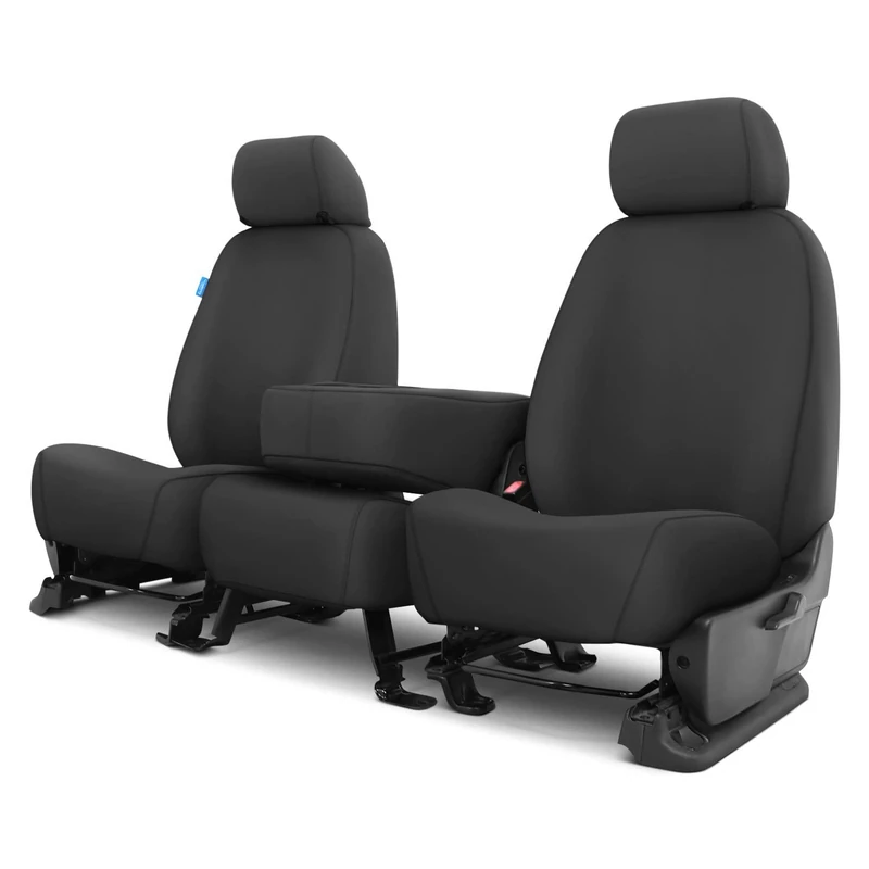 Covercraft Custom-Fit Front Bench SeatSaver Seat Covers - Polycotton Fabric, Charcoal Black - SS3329PCCH