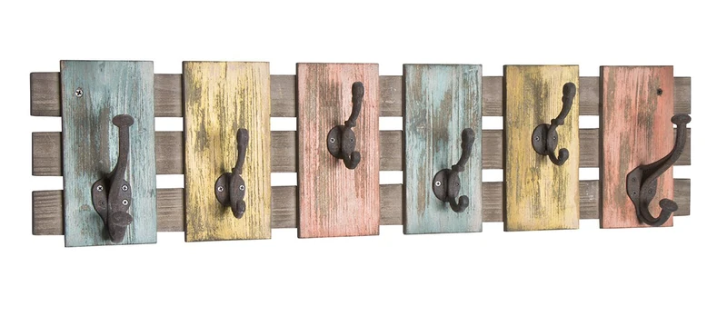 HAKU Möbel Wardrobe Colourful, Vintage, Solid Wood, Metal - Size: W 81 cm X H 20 cm X D 11 cm, Style: Industrial