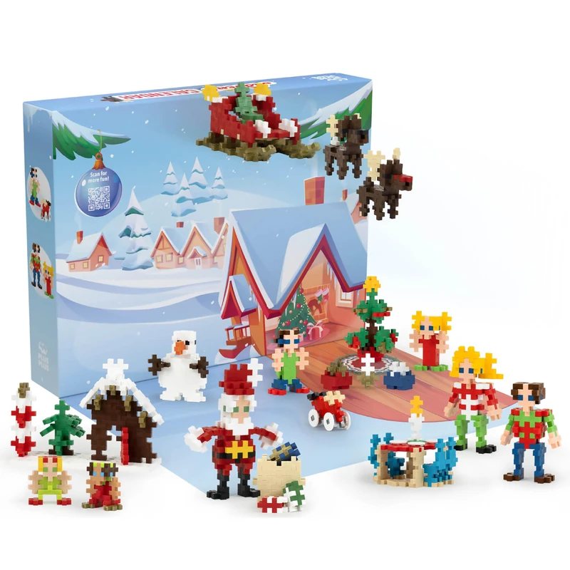 Plus-Plus Advent Calendar, Creative Building Blocks, 24 Doors + 1 Extra Door with Surprise, for Children from 5 Years, Ingenious Construction Toy, Made in Denmark